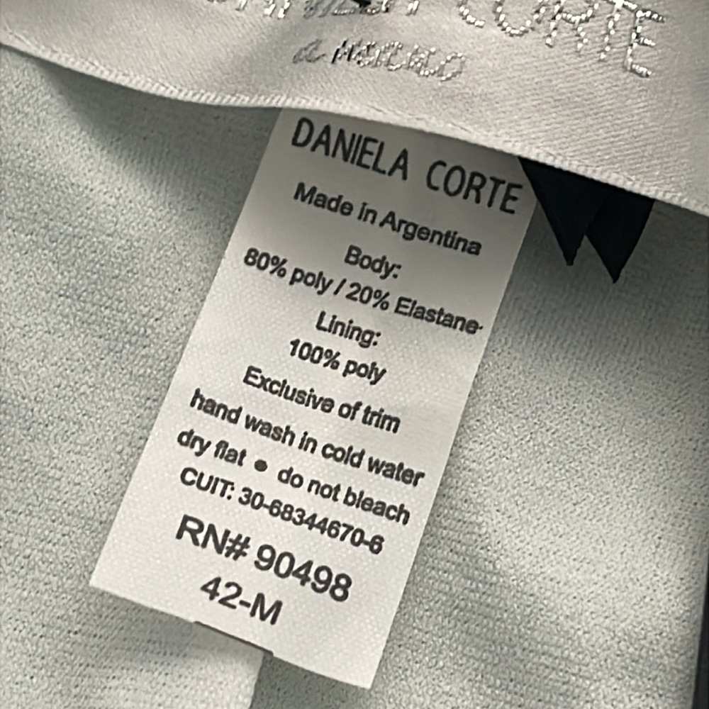 DANIELA CORTE Green One Piece Swimsuit Halter Strap Silver Accent Size Medium - Picture 5 of 13